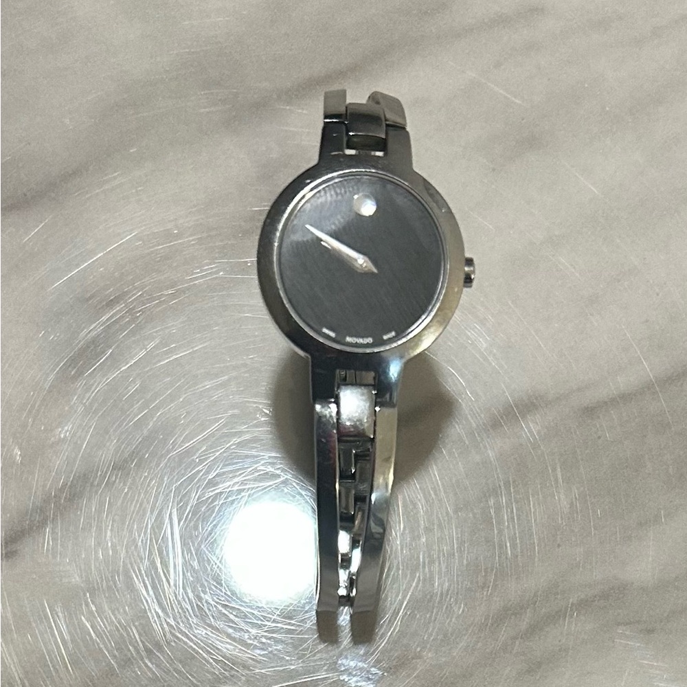 Movado Women’s Swiss Amorosa Stainless Steel Bangle Bracelet Watch 24mm